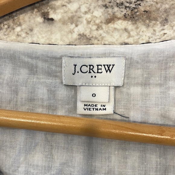 J Crew Gingham Navy Check 100% cotton fully lined Dress Size 0 XS NWOT - Picture 2 of 3